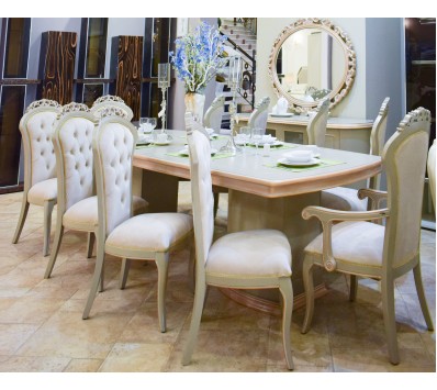6218 Dining Table - 10 Chairs - Buffet with Mirror