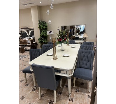 Classic dining table - 8 chairs + buffet with mirrors
