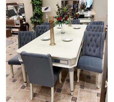 Dining table 4008 / 8 chairs + buffet with mirrors