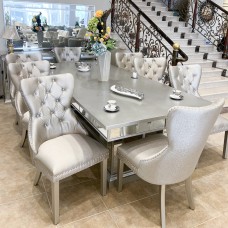 Dining table 4009/ 8 chairs + buffet + mirrors