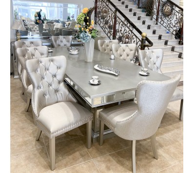 Dining table 4009/ 8 chairs + buffet + mirrors