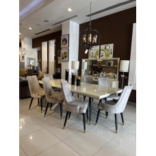 Modern dining table, 8 chairs, 10 pieces, 003A